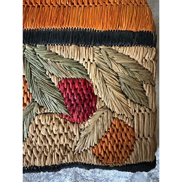 Raffia/Straw Tea Cozy raffia straw cottage Primitive Lined berry 10x8” - Picture 8 of 16